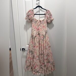 Selkie Floral Maxi Dress - Pink and Cream